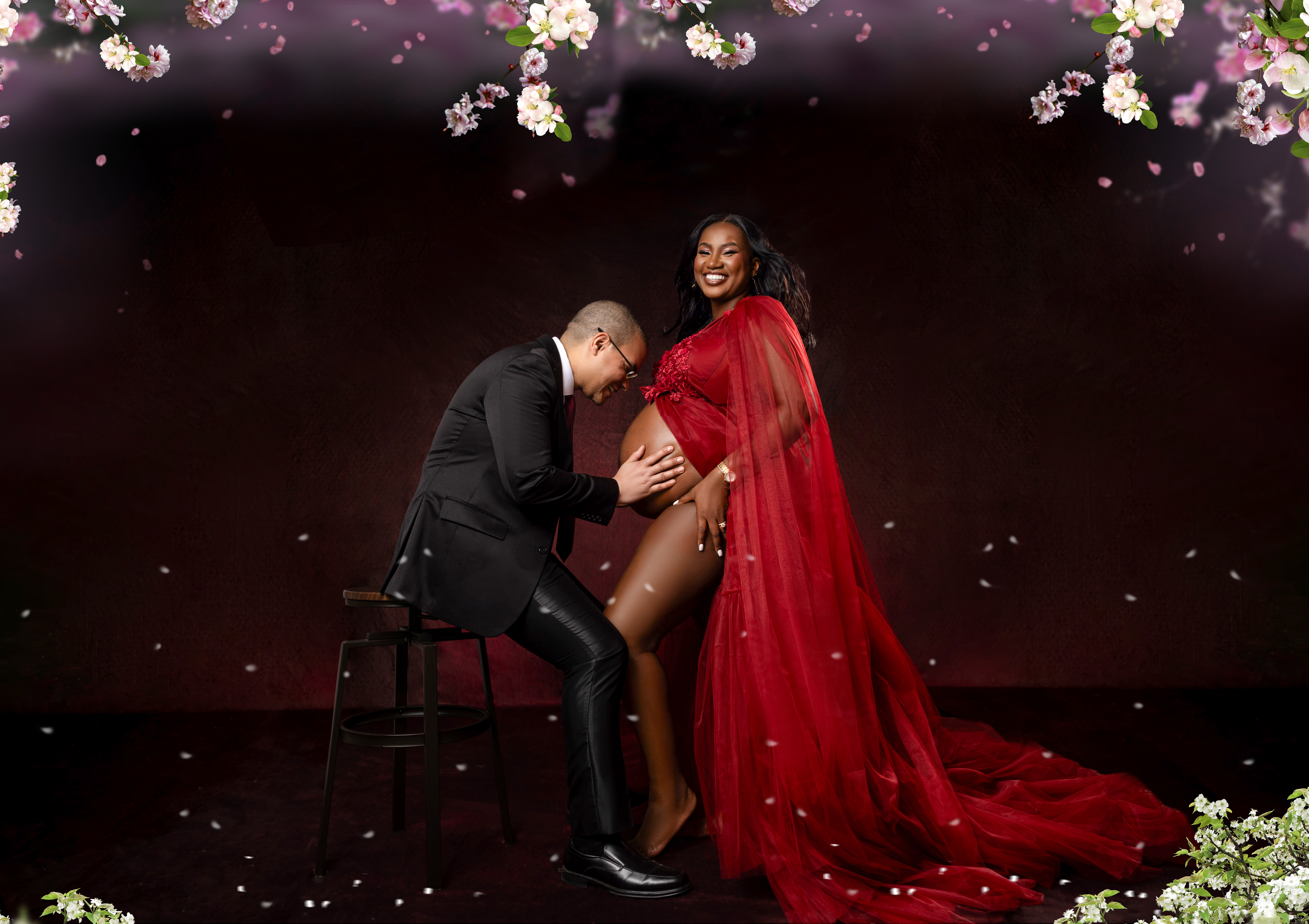 high fashion luxury maternity photoshoot